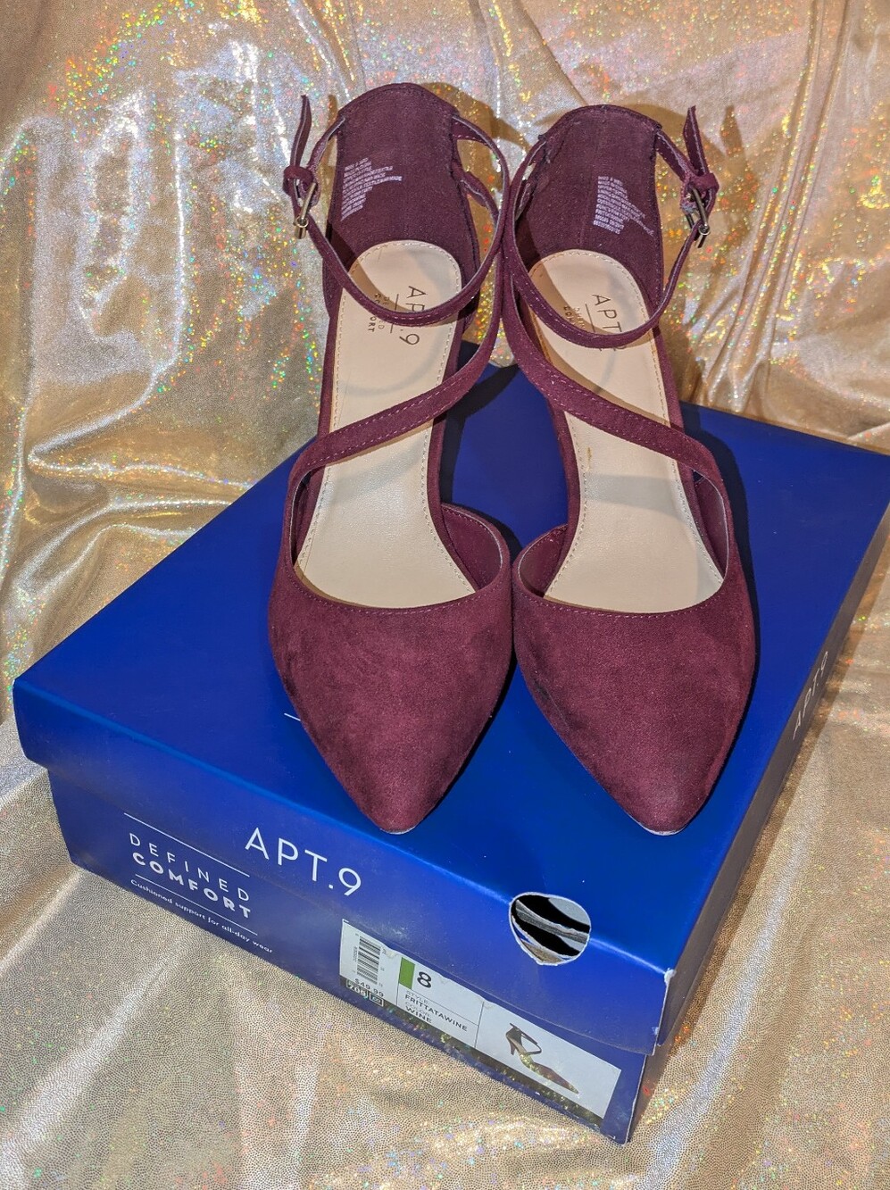 Apt. 9 Women's Suede Pointed Toe Cross-Strap Ankle Heels